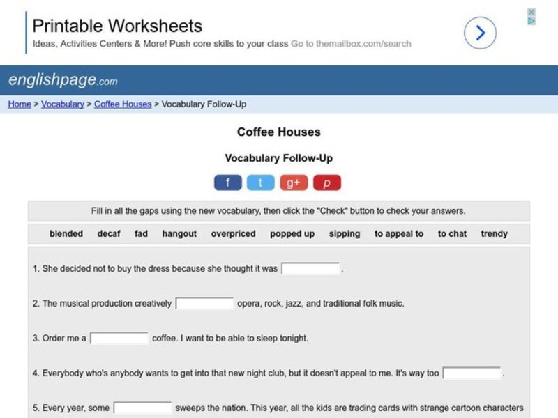 Coffee Houses Interactive