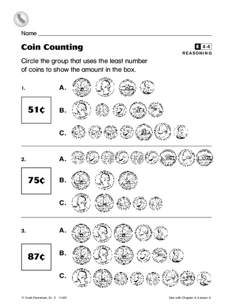 Coin Counting Worksheet