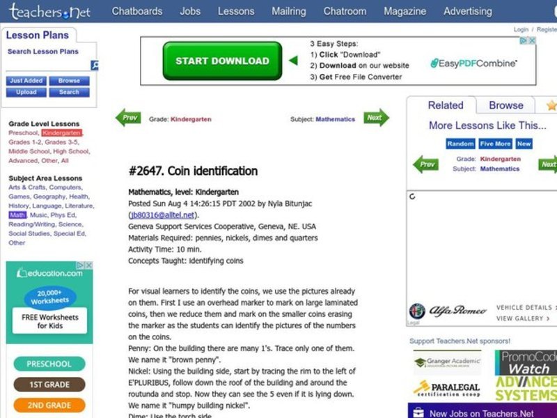 Coin Identification Lesson Plan