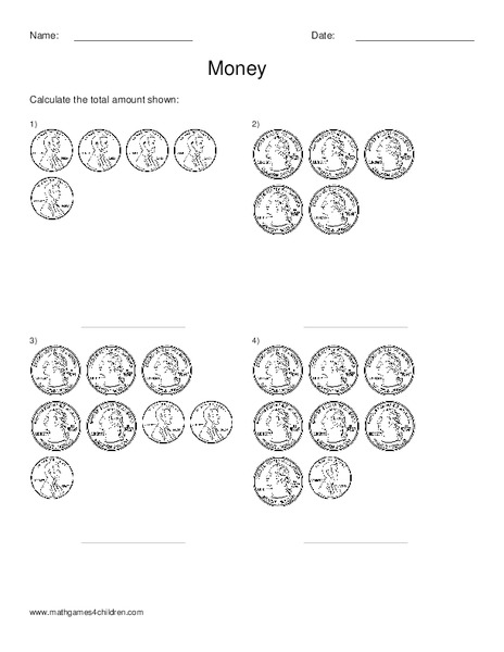 Coins Worksheet