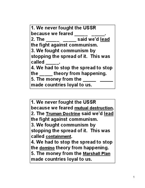 Cold War Lesson Plan