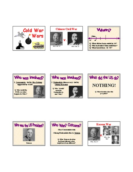 Cold War Wars Lesson Plan