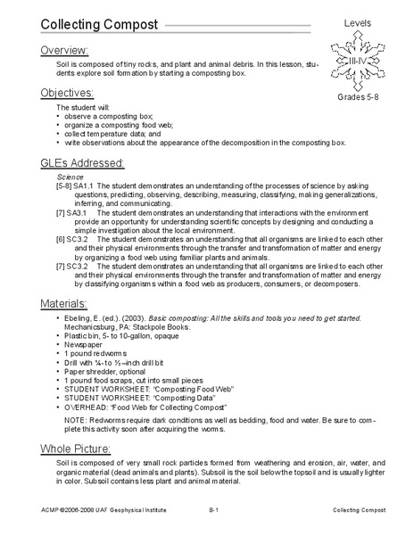 Collecting Compost Lesson Plan