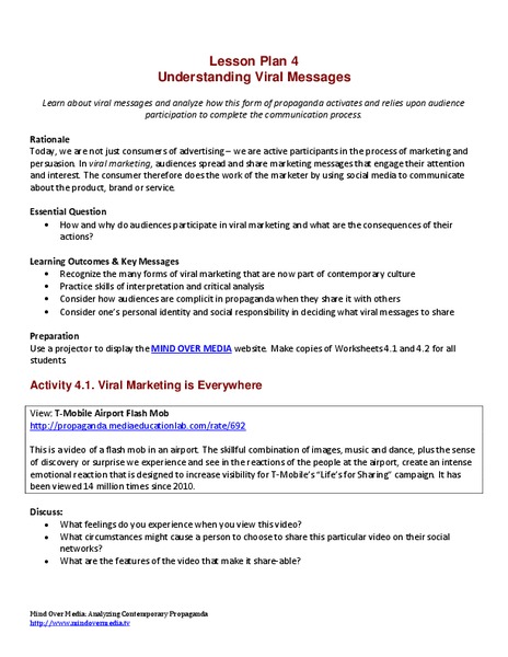 Understanding Viral Messages Lesson Plan