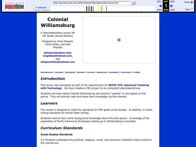 Colonial Williamsburg Lesson Plan