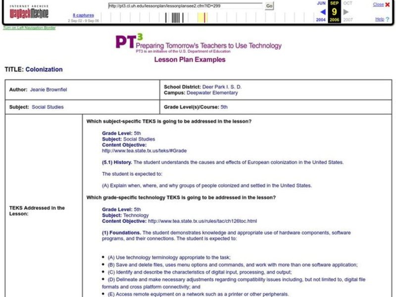 Colonization Lesson Plan