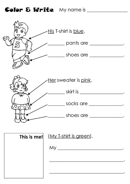 Color and Write Worksheet