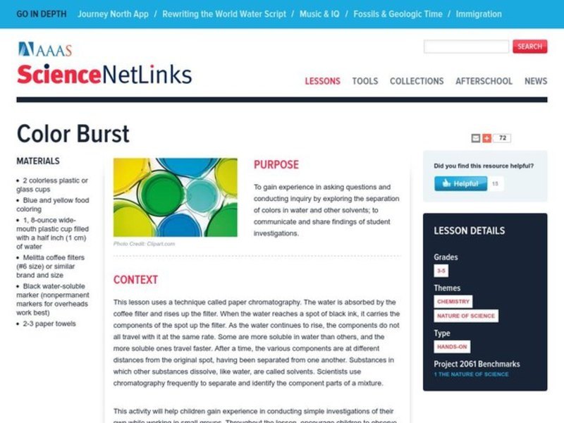 Color Burst Lesson Plan