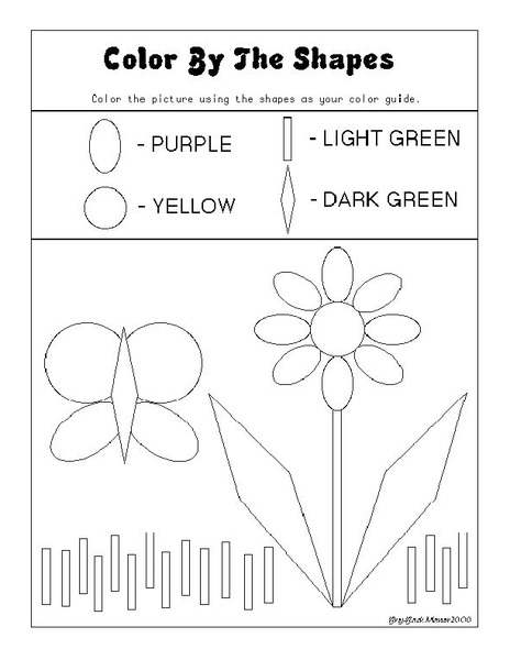 Color By the Shapes Worksheet