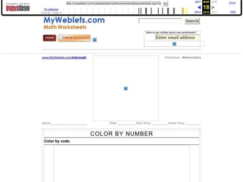 Color By Number Worksheet