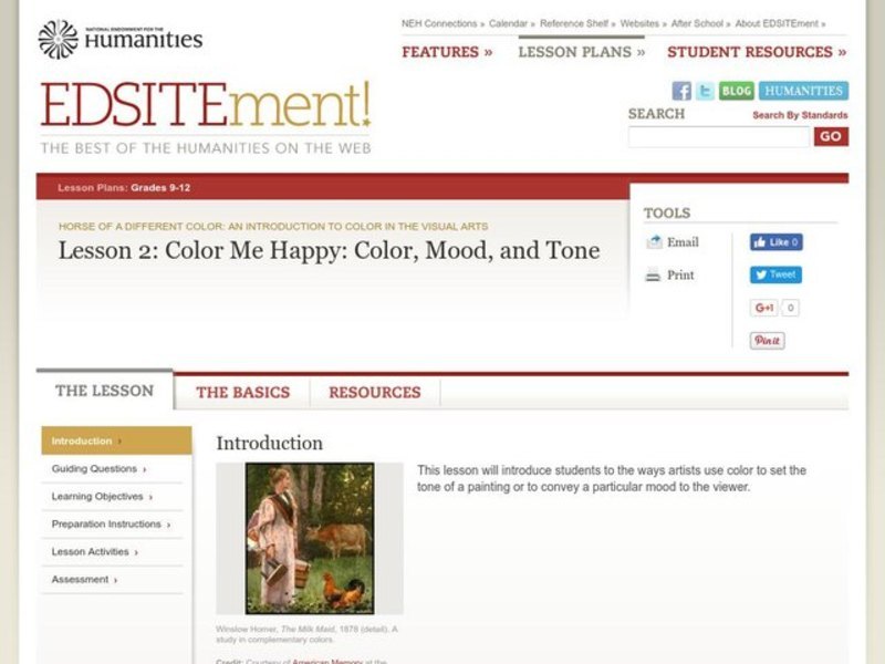 Color Me Happy: Color, Mood, and Tone Lesson Plan