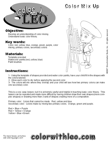 Color Mix Up Worksheet