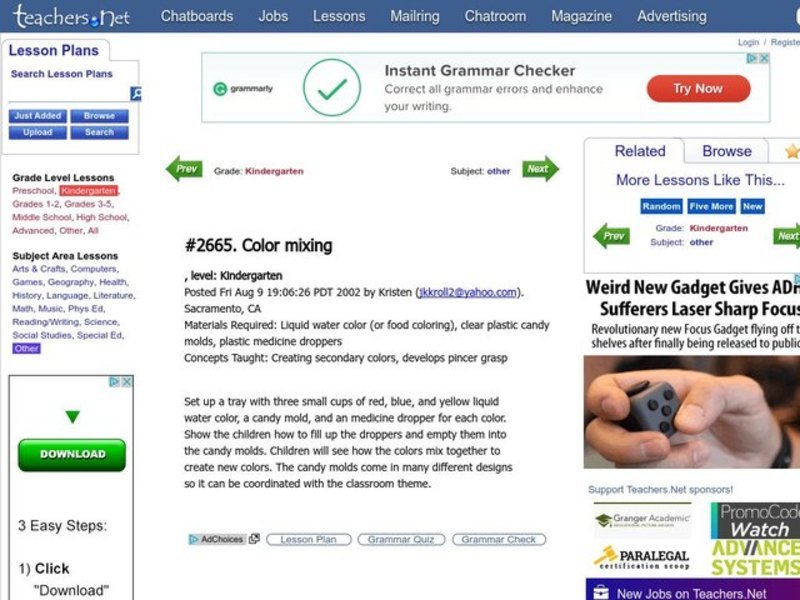 Color Mixing Lesson Plan