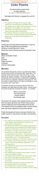 Color Poems Lesson Plan