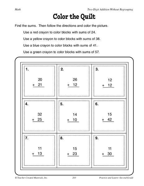 Color the Quilt Worksheet