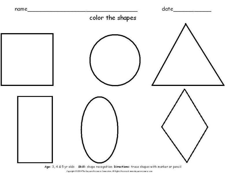 Color the Shapes Worksheet