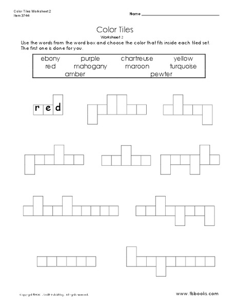 Color Tiles Worksheet