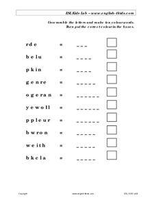 Color words Worksheet