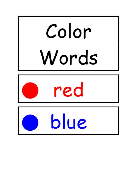 Color Words Printables