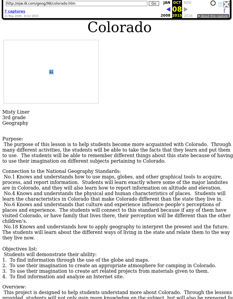 Colorado Lesson Plan