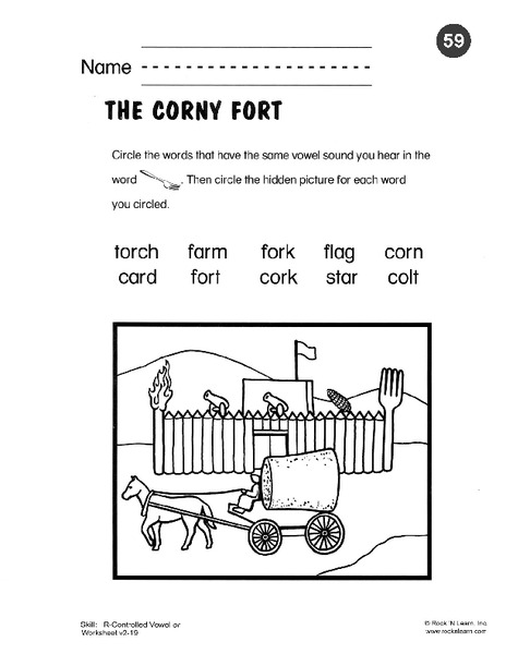 The Corny Fort: R-controlled Vowel "or" Worksheet