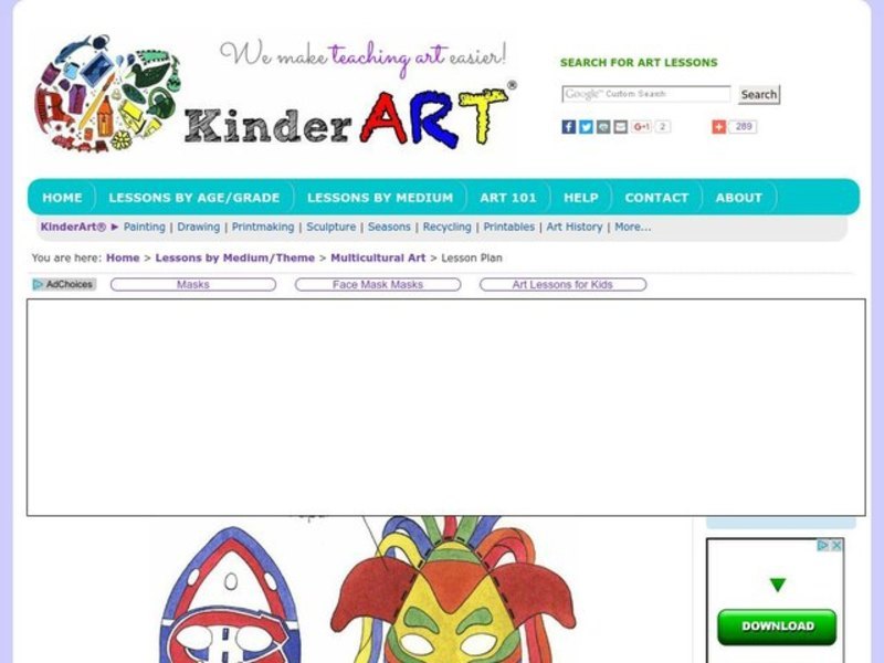 Colorful Paper Masks Lesson Plan