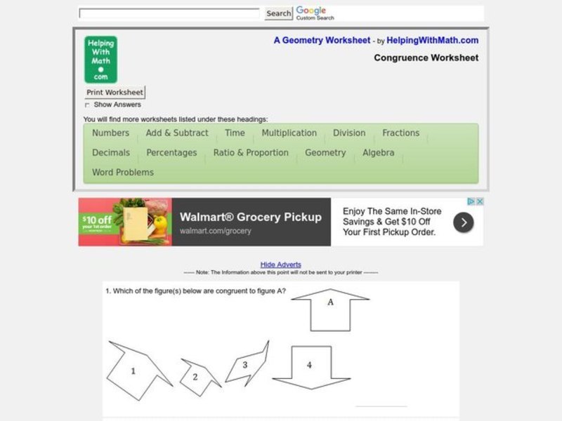 Congruent figures Worksheet