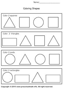 Coloring Shapes Worksheet