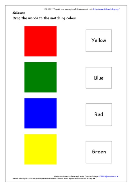 Colors Worksheet