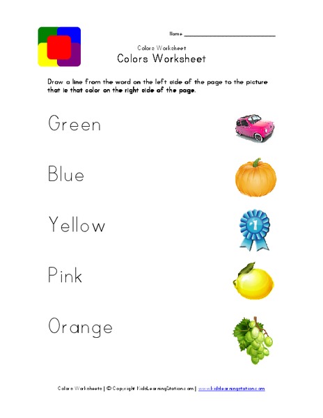 Colors Worksheet Worksheet