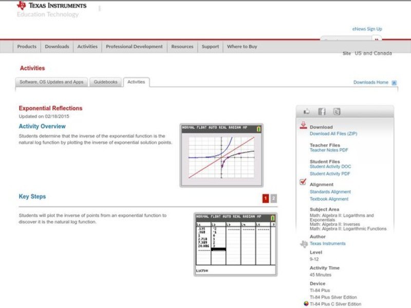 Exponential Reflections Lesson Plan