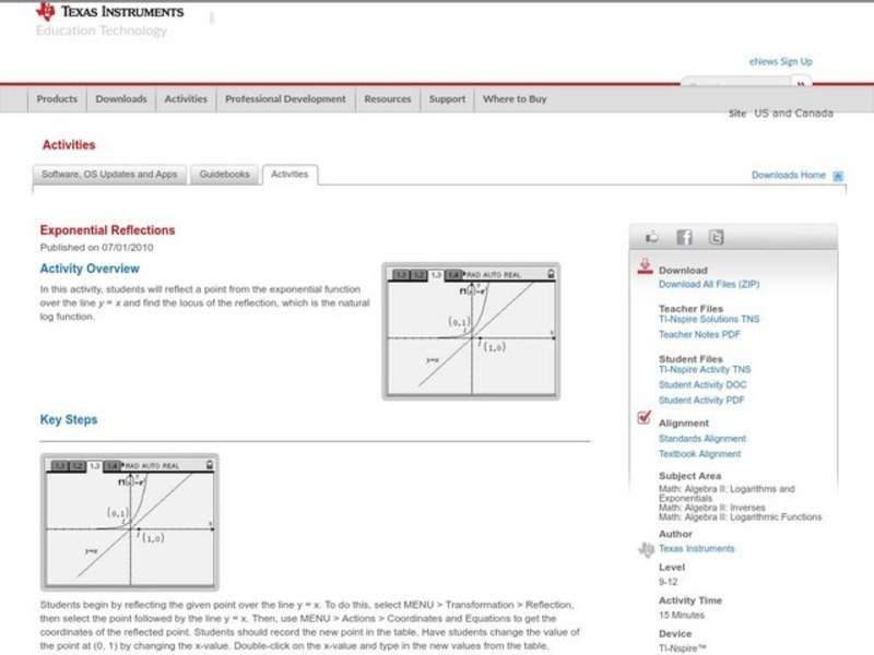 Exponential Reflections Lesson Plan