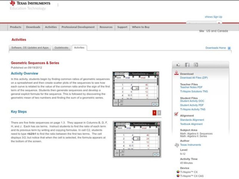 Geometric Sequences and Series Lesson Plan