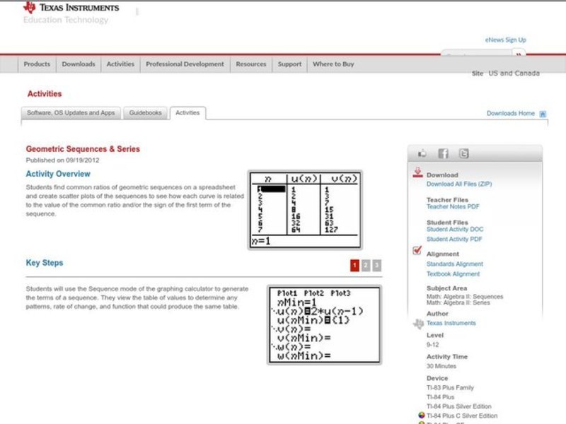 Geometric Sequences and Series Lesson Plan