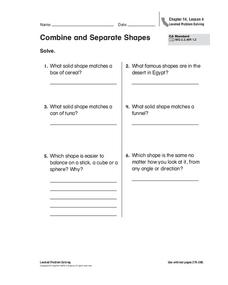 Combine and Separate Shapes Worksheet