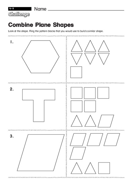 Combine Plane Shapes Worksheet