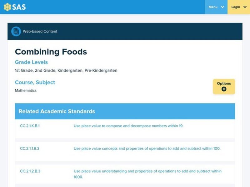 Combining Foods Lesson Plan