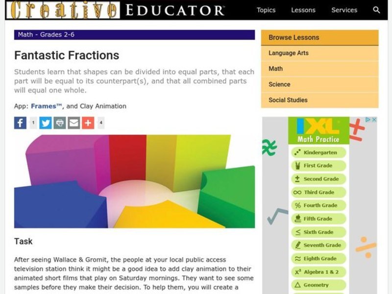 Fantastic Fractions Lesson Plan