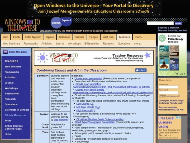Combining Clouds and Art in the Classroom Lesson Plan