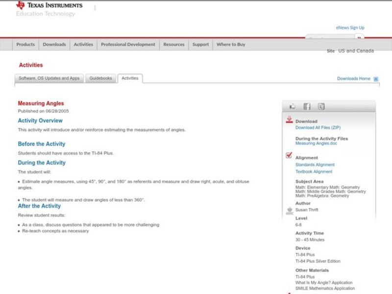 Measuring Angles Lesson Plan