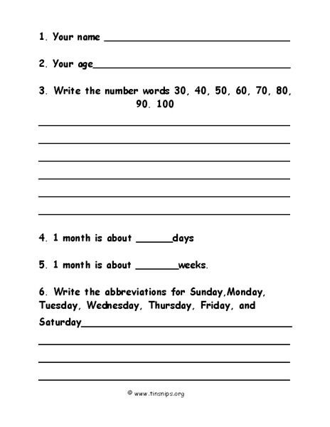 Common Knowledge Worksheet