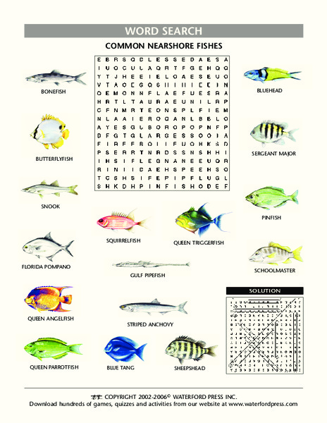 Common Nearshore Fishes Lesson Plan