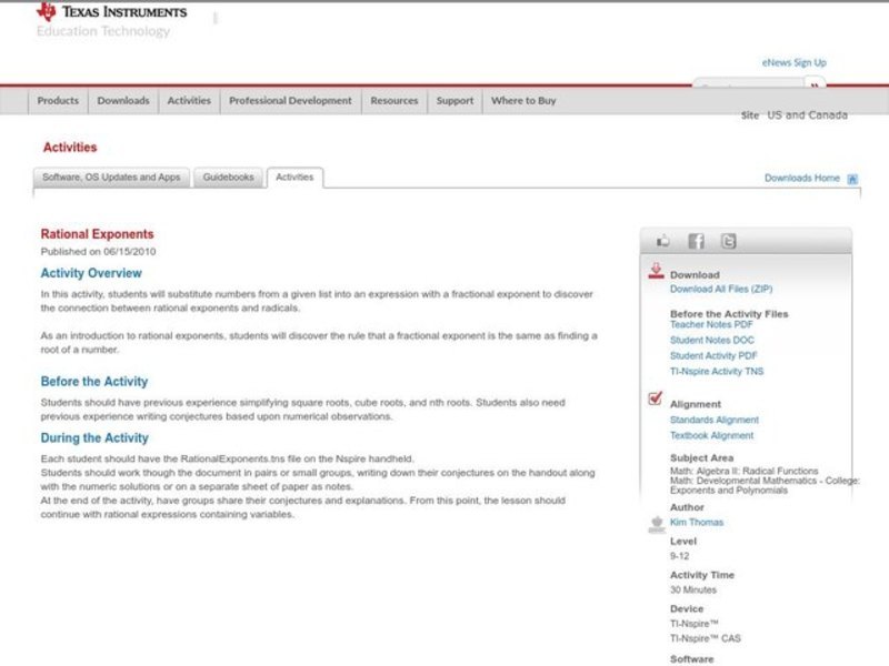 Rational Exponents Lesson Plan