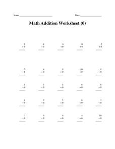 Math Addition Worksheet (0) Worksheet