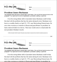 Every-Day Edit: President James Buchanan Activity