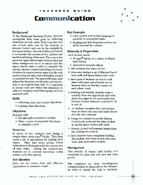 Communication Lesson Plan