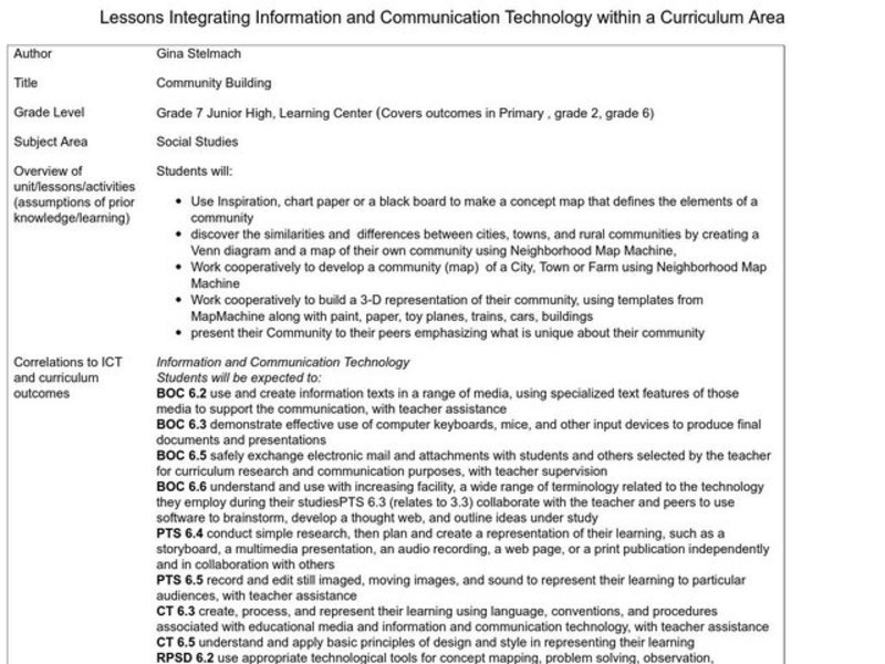 Community Building Lesson Plan