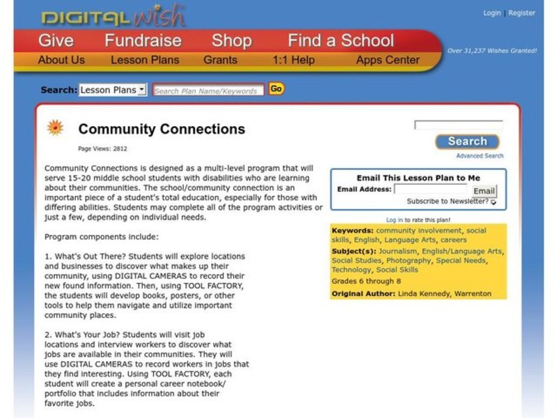 Community Connections Lesson Plan