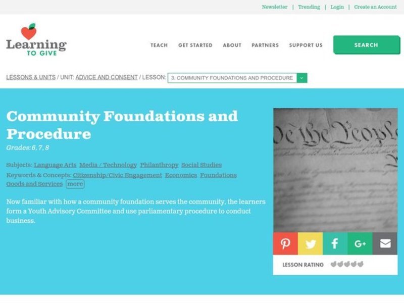 Community Foundations and Procedure Lesson Plan