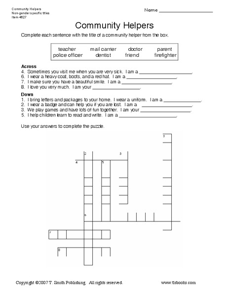 Community Helpers Worksheet